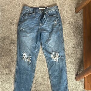 Distressed Blue Jeans